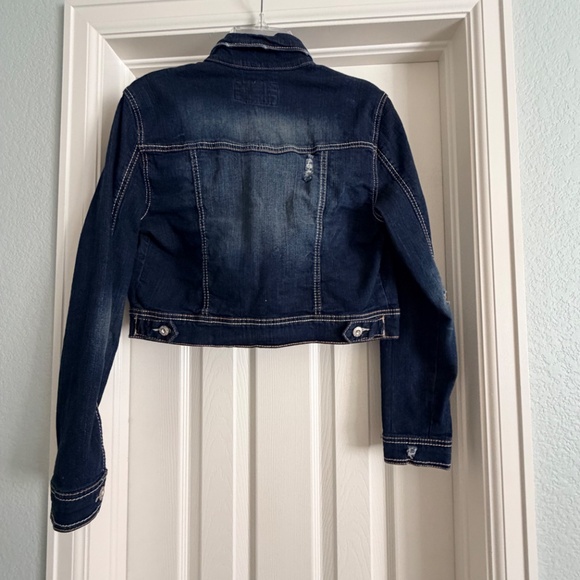 Amethyst Dark cropped jean jacket L - Picture 2 of 4